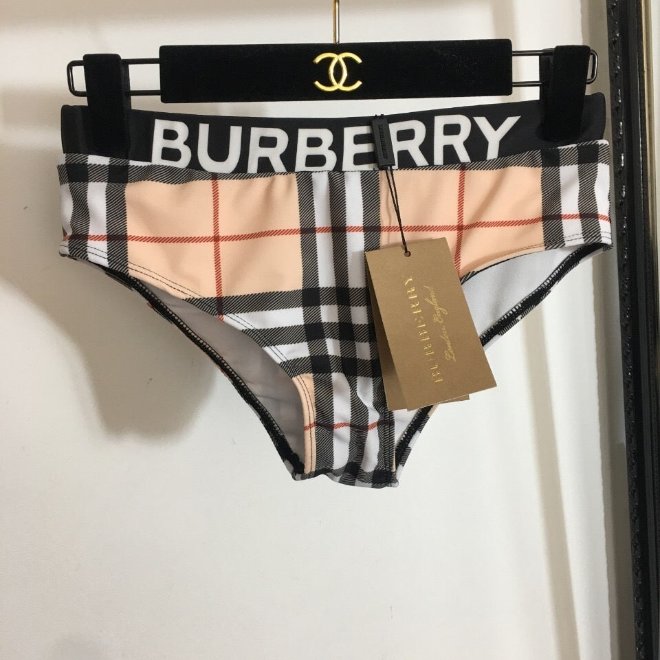 CHECK PRINT SPORT BAND BIKINI SET