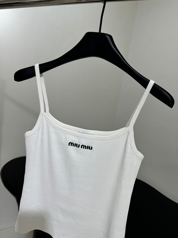 LOGO RIBBED CAMI TOP