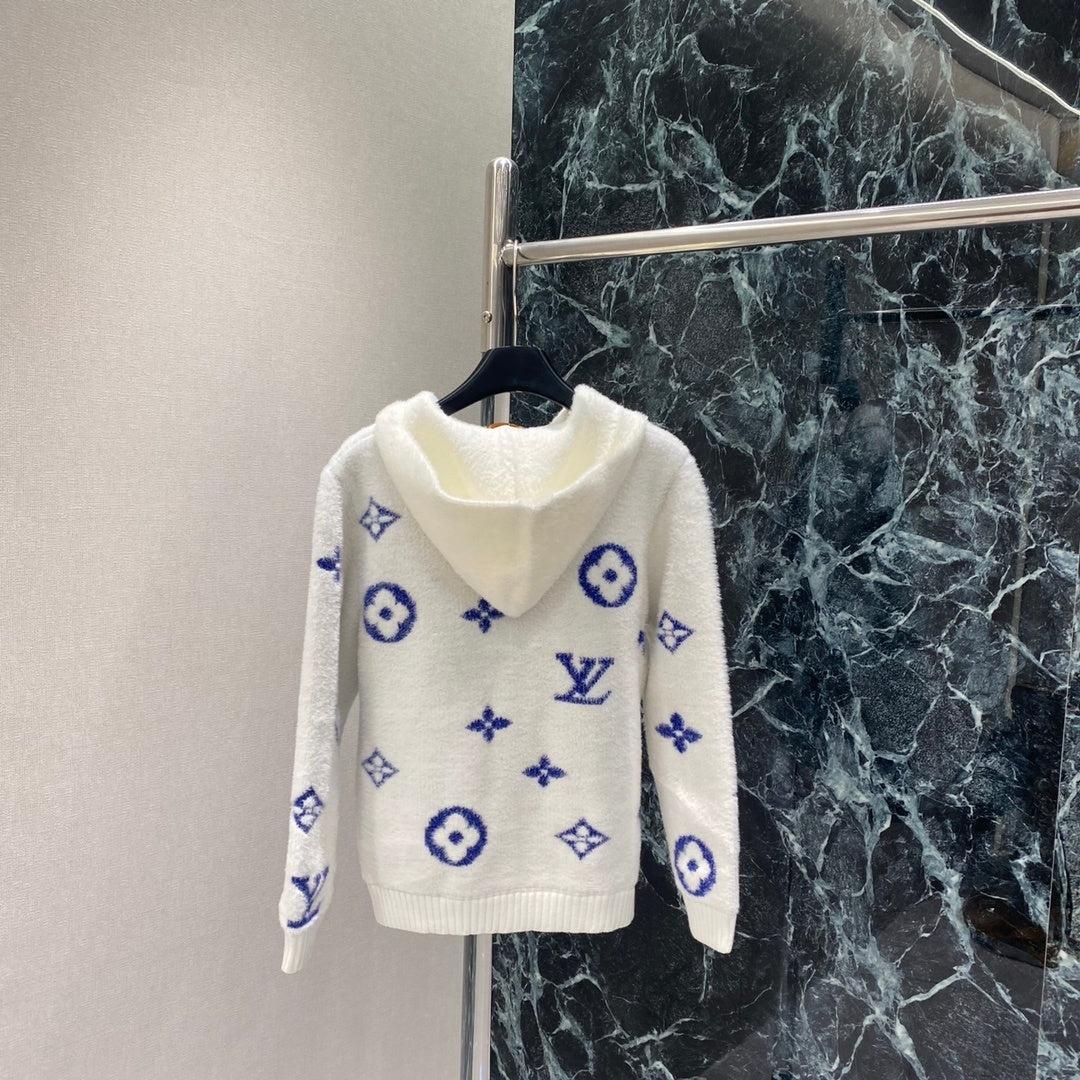 HOODED ZIP-UP KNIT JACKET