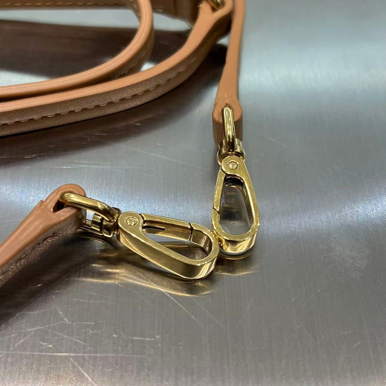 CAMEL MATELASSÉ MINI HOBO SHOULDER BAG