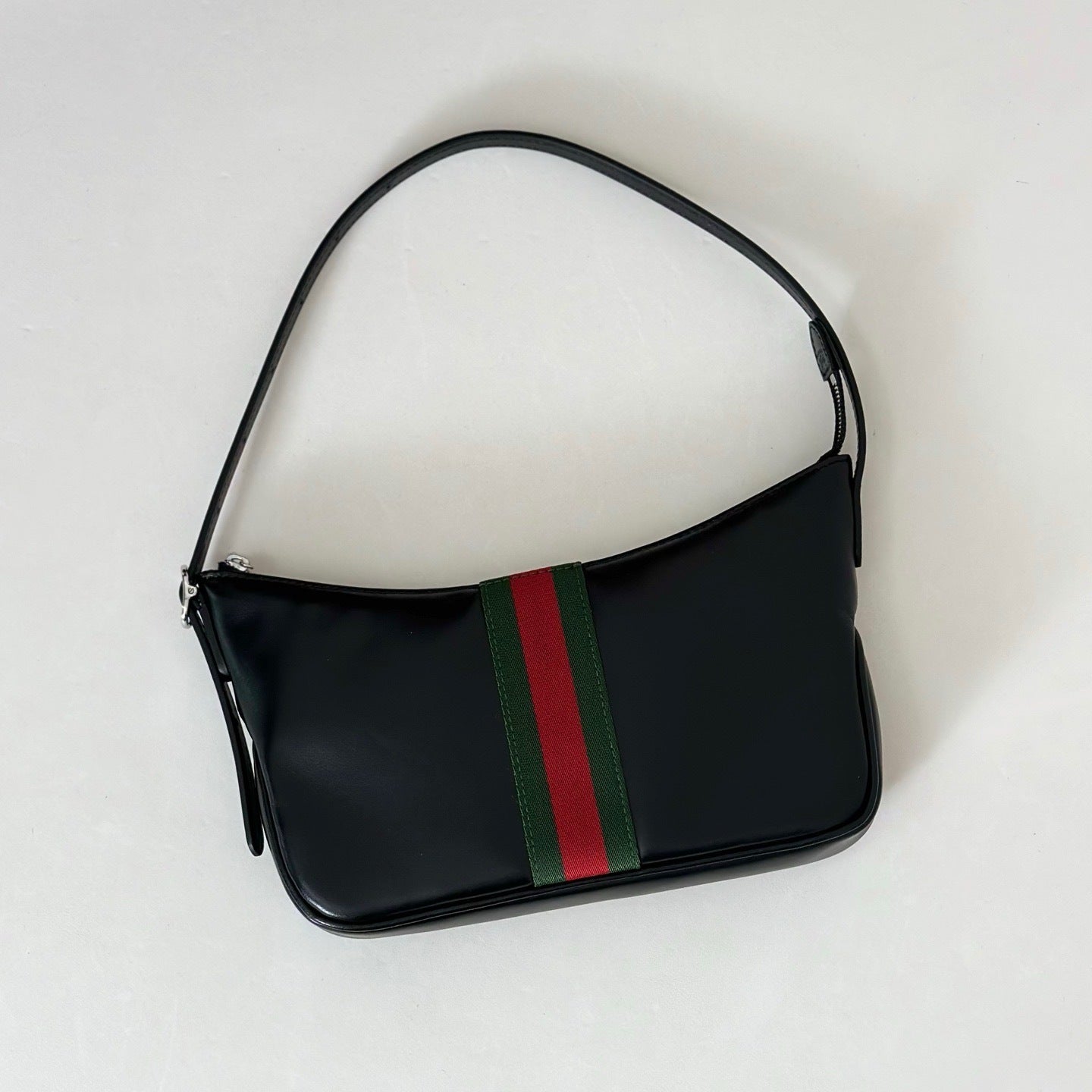 STRIPED LEATHER SHOULDER BAG