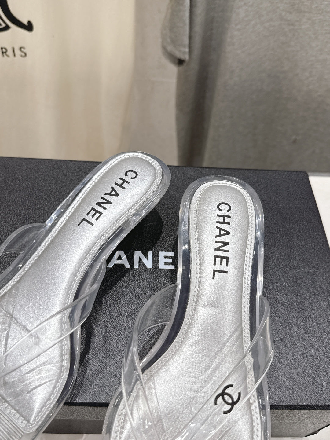 CLEAR MINIMALIST HEEL SANDALS