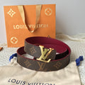 MONOGRAM CANVAS REVERSIBLE BELT WITH GOLD-TONE BUCKLE