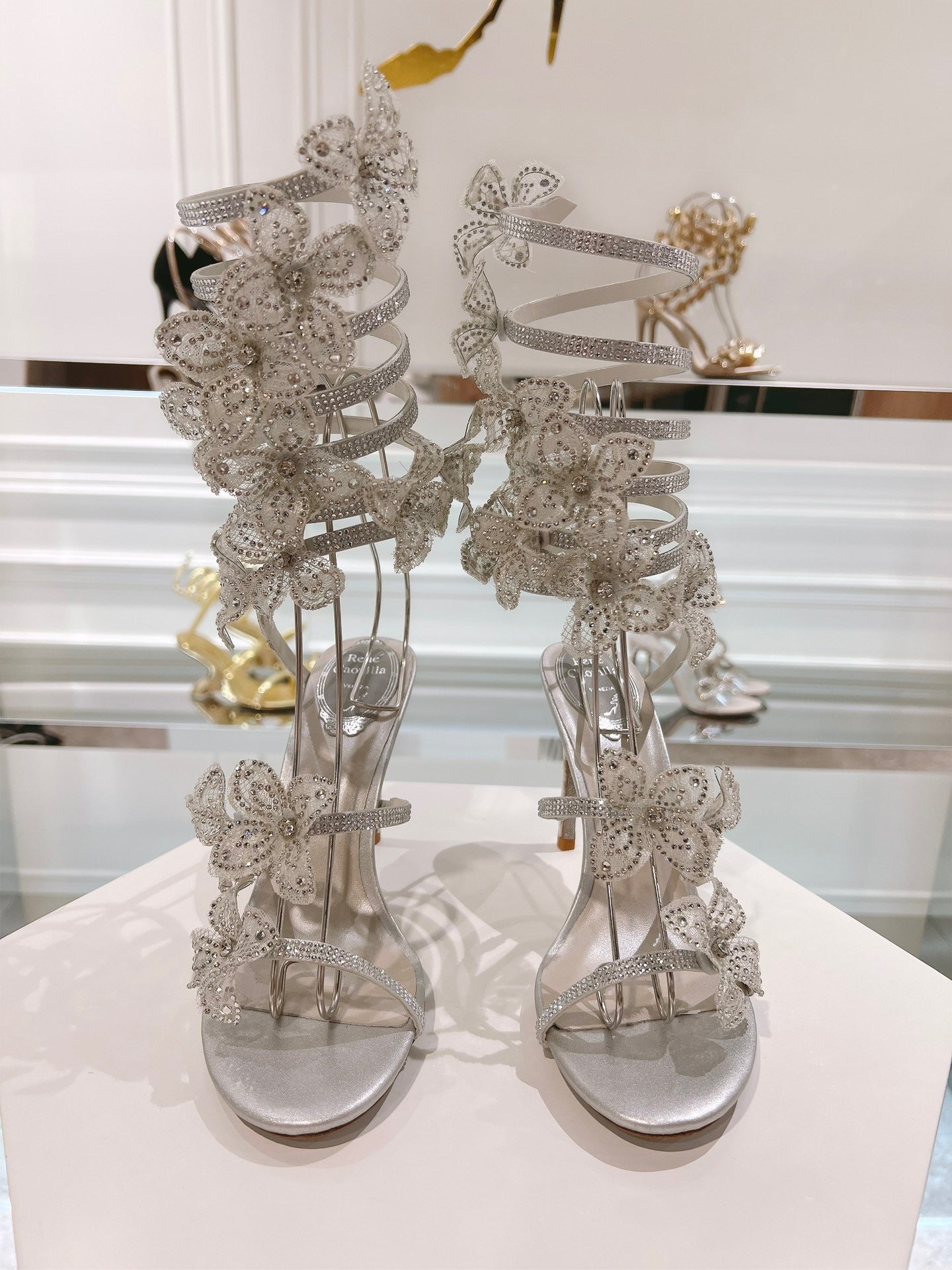 CRYSTAL BUTTERFLY HEELS