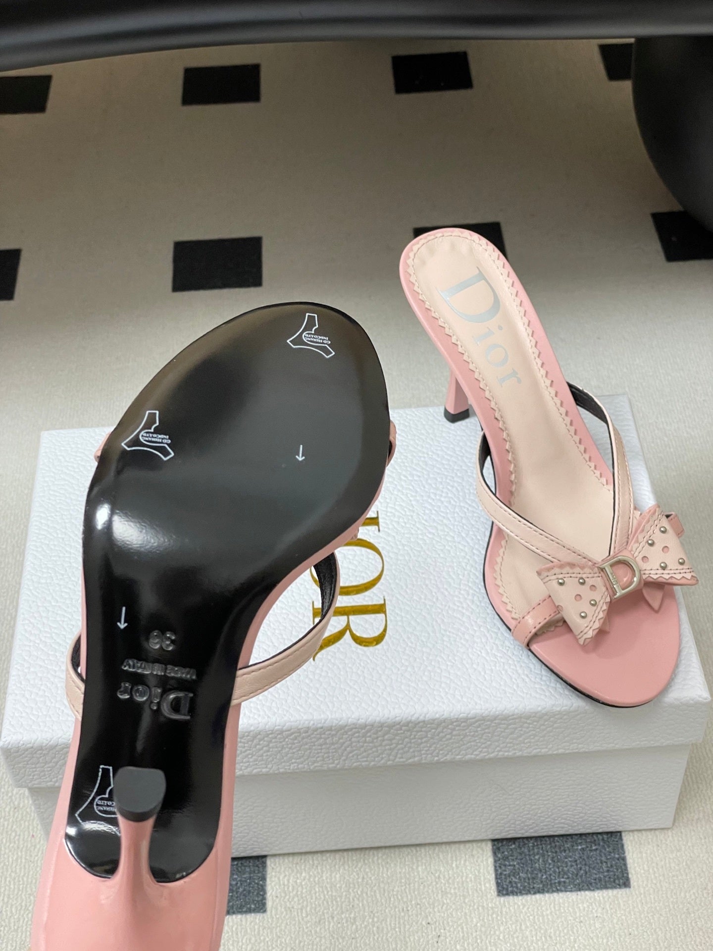 BLUSH PINK BOW DETAIL STRAP STILETTO SANDALS