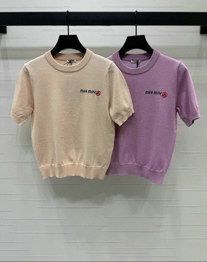 SOFT KNIT LOGO SHORT-SLEEVE SWEATER