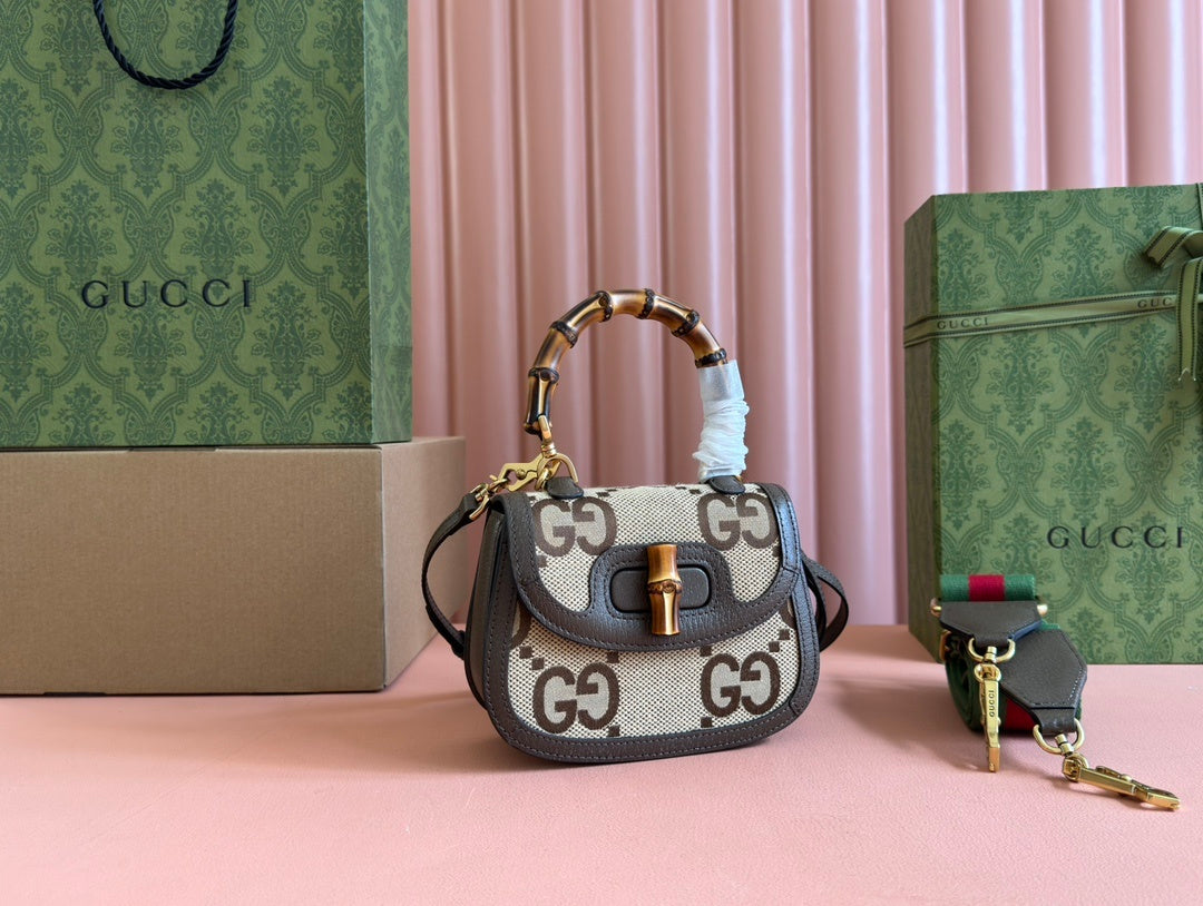 BAMBOO HANDLE MINI MONOGRAM CROSSBODY BAG