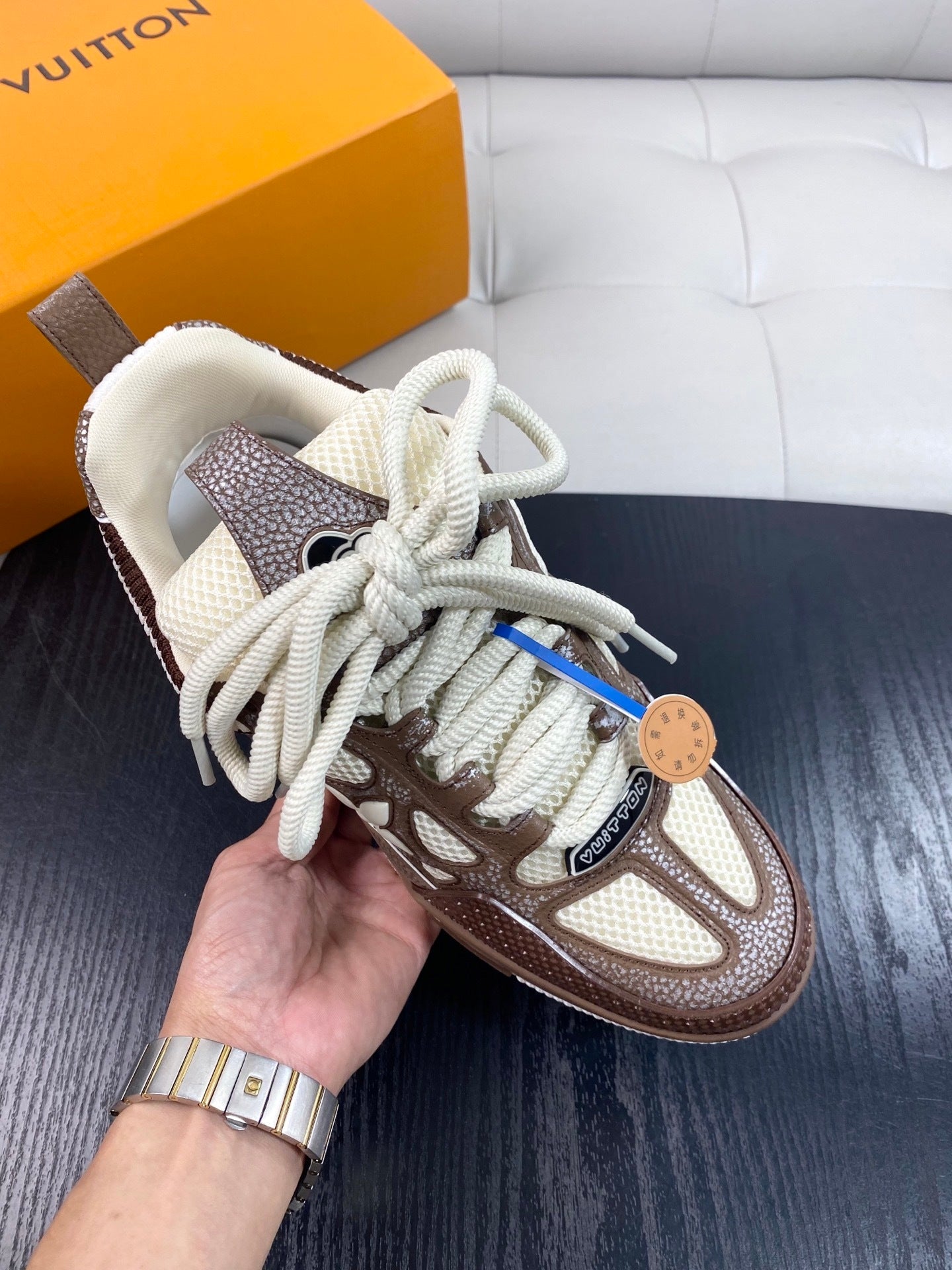 BROWN & CREAM CHUNKY SNEAKERS