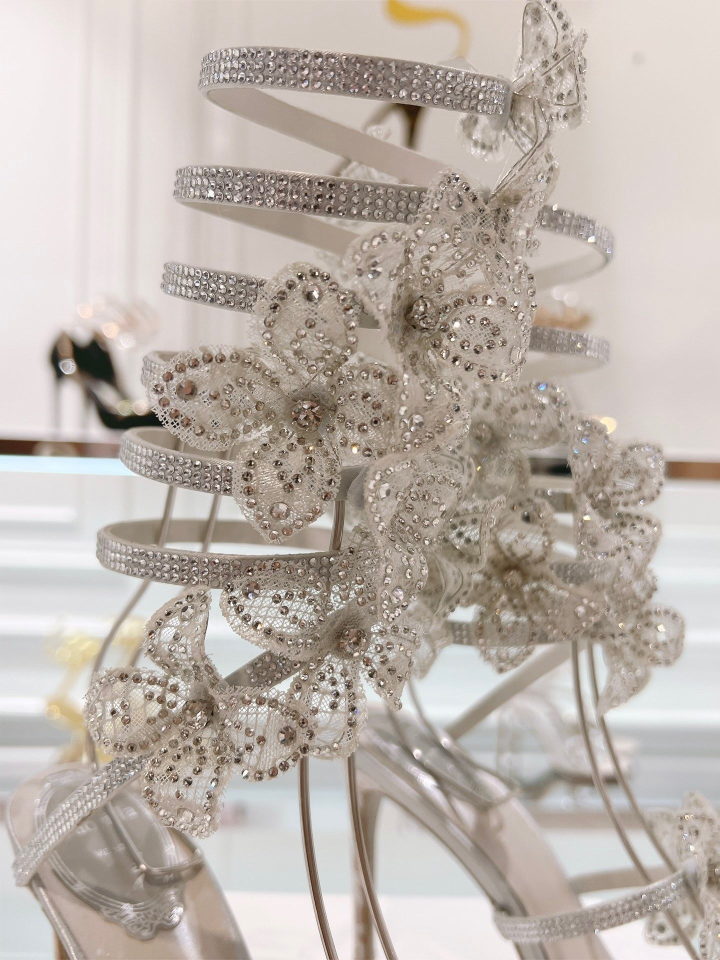 CRYSTAL BUTTERFLY HEELS
