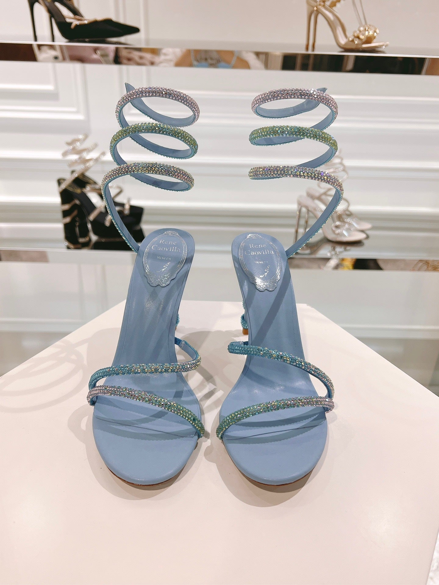 ICE BLUE SPIRAL HEELS