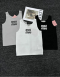 RIBBED LOGO KNIT TANK TOP