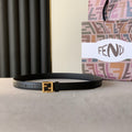 BLACK LEATHER BELT WITH GOLD BUCKLE