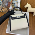 LUXURY BLACK & CREAM MINI TOP HANDLE BAG