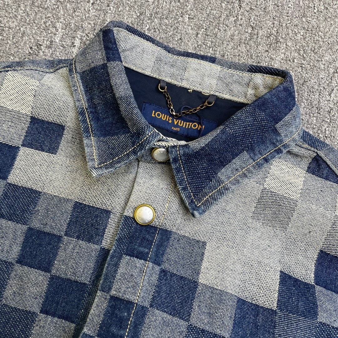 PIXEL CHECK DENIM SET