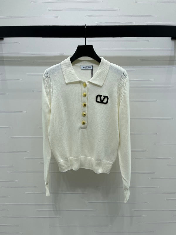 LOGO COLLARED KNIT SWEATER