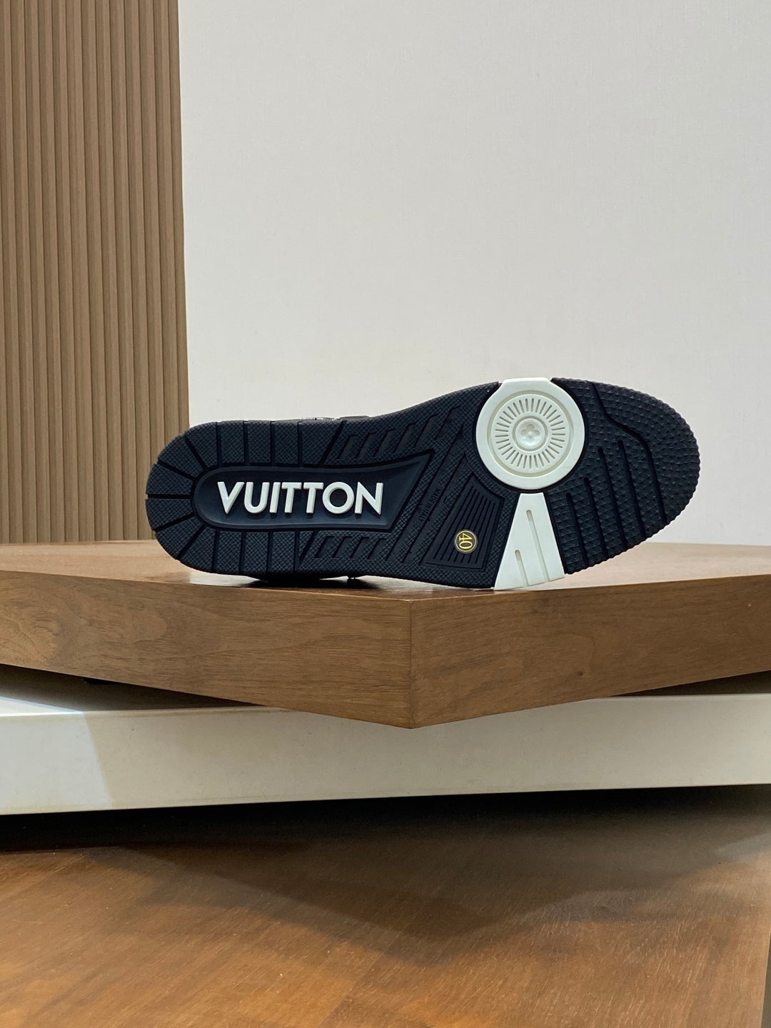 BLACK & GREY MONOGRAM LOW-TOP SNEAKERS