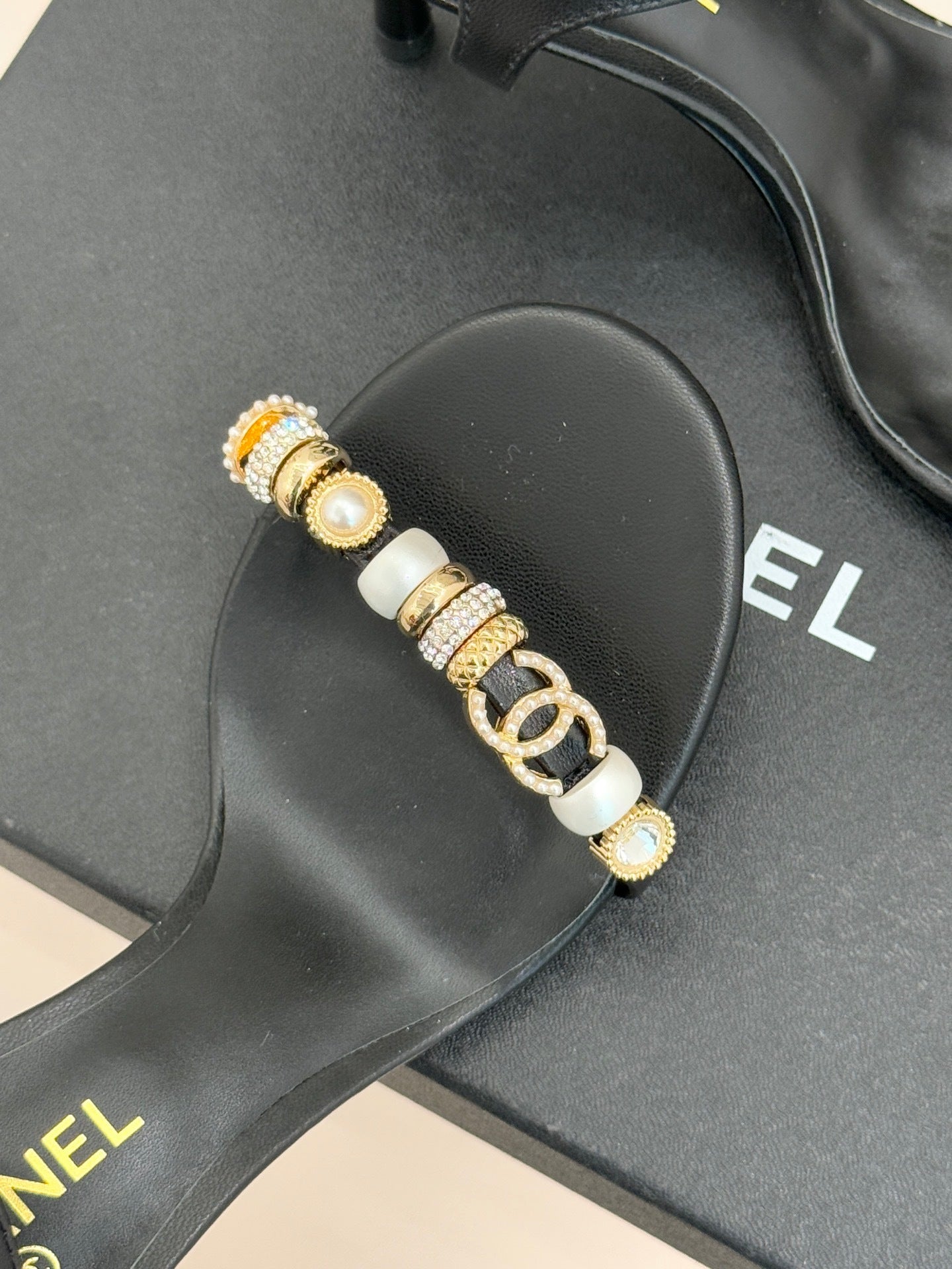 BLACK EMBELLISHED STRAPPY HEEL SANDALS