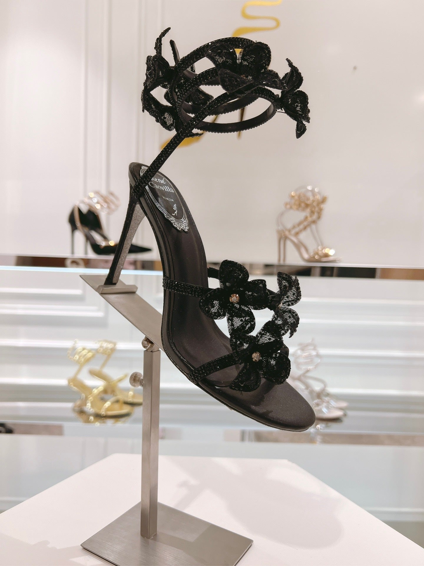 MIDNIGHT FLORAL HEELS