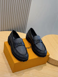 BLACK DAMIER CHUNKY SOLE LOAFERS