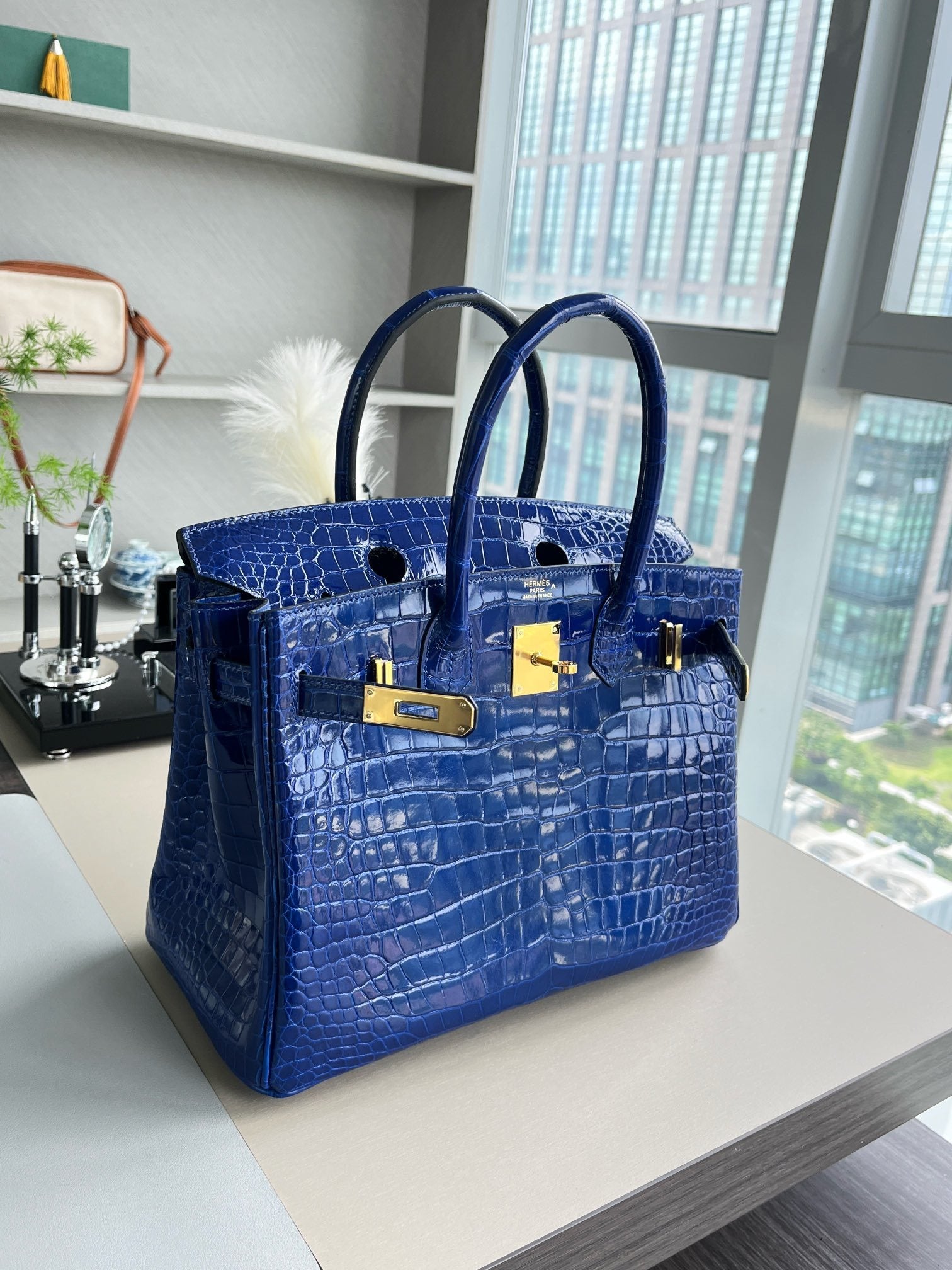 SAPPHIRE CROC BIRKIN