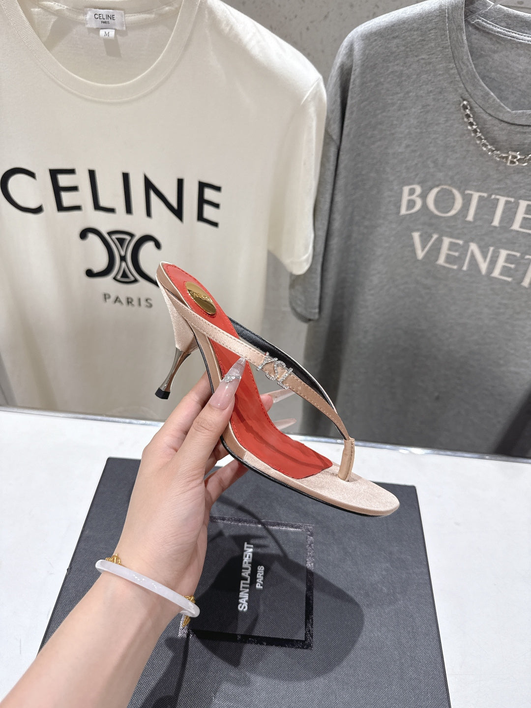 BEIGE STRAPPY KITTEN HEEL SANDALS