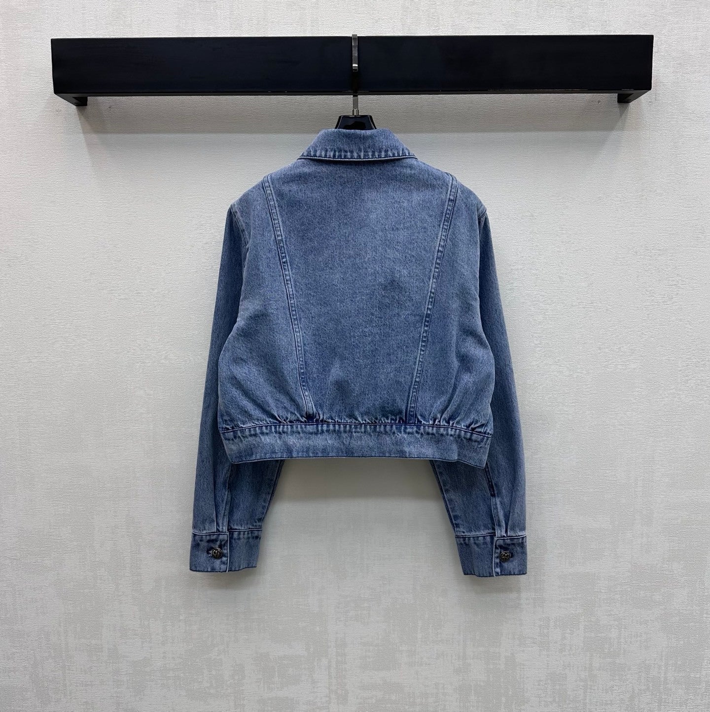 DENIM CROPPED JACKET & MINI SKIRT SET WITH QUILTED DETAIL