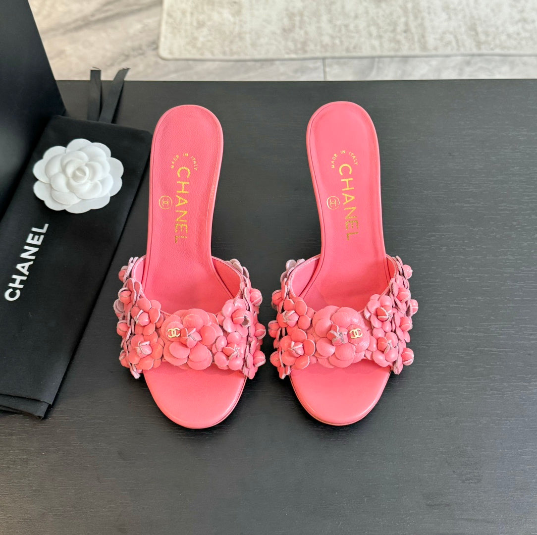 PINK FLORAL HEELS