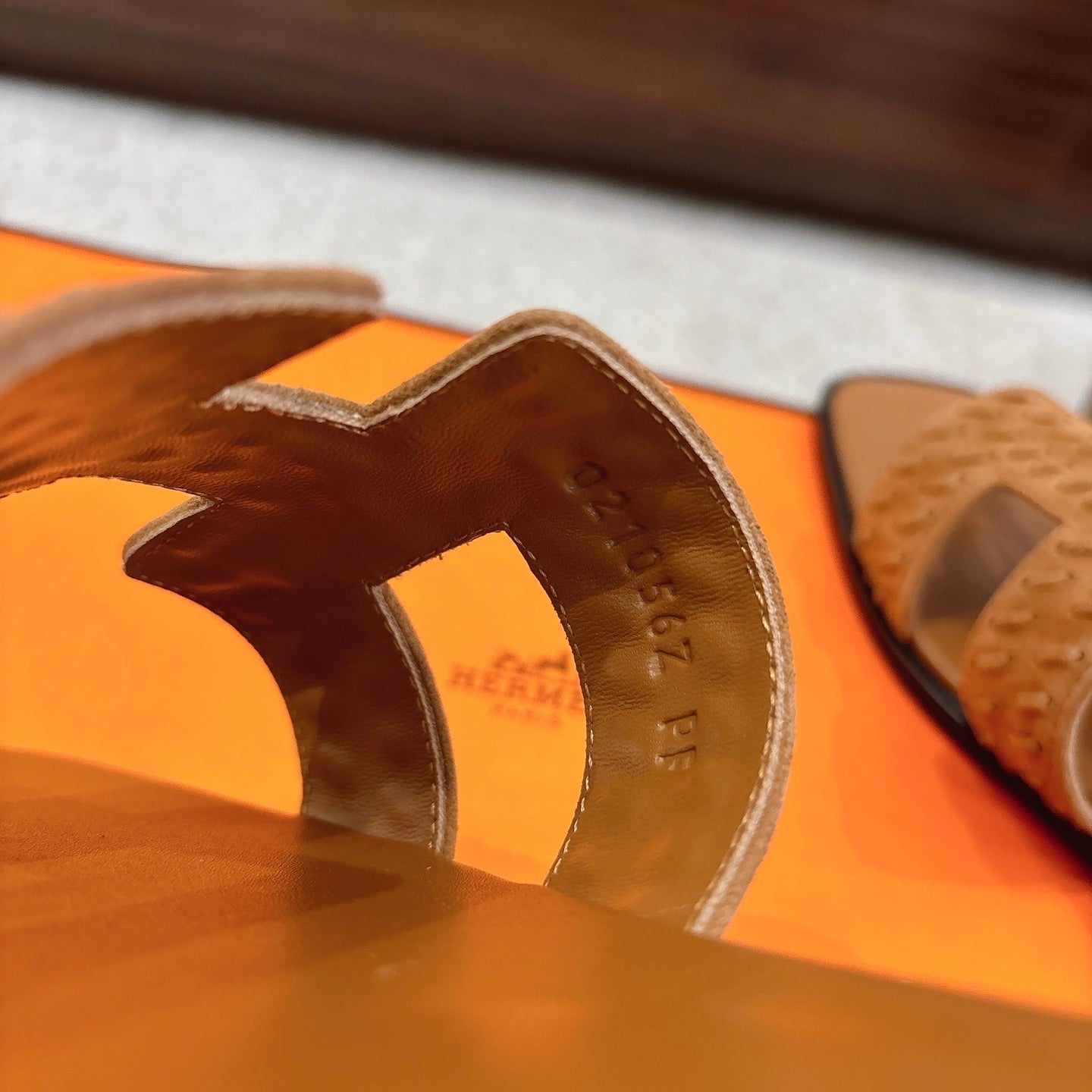 BROWN SUEDE SLIDE SANDALS