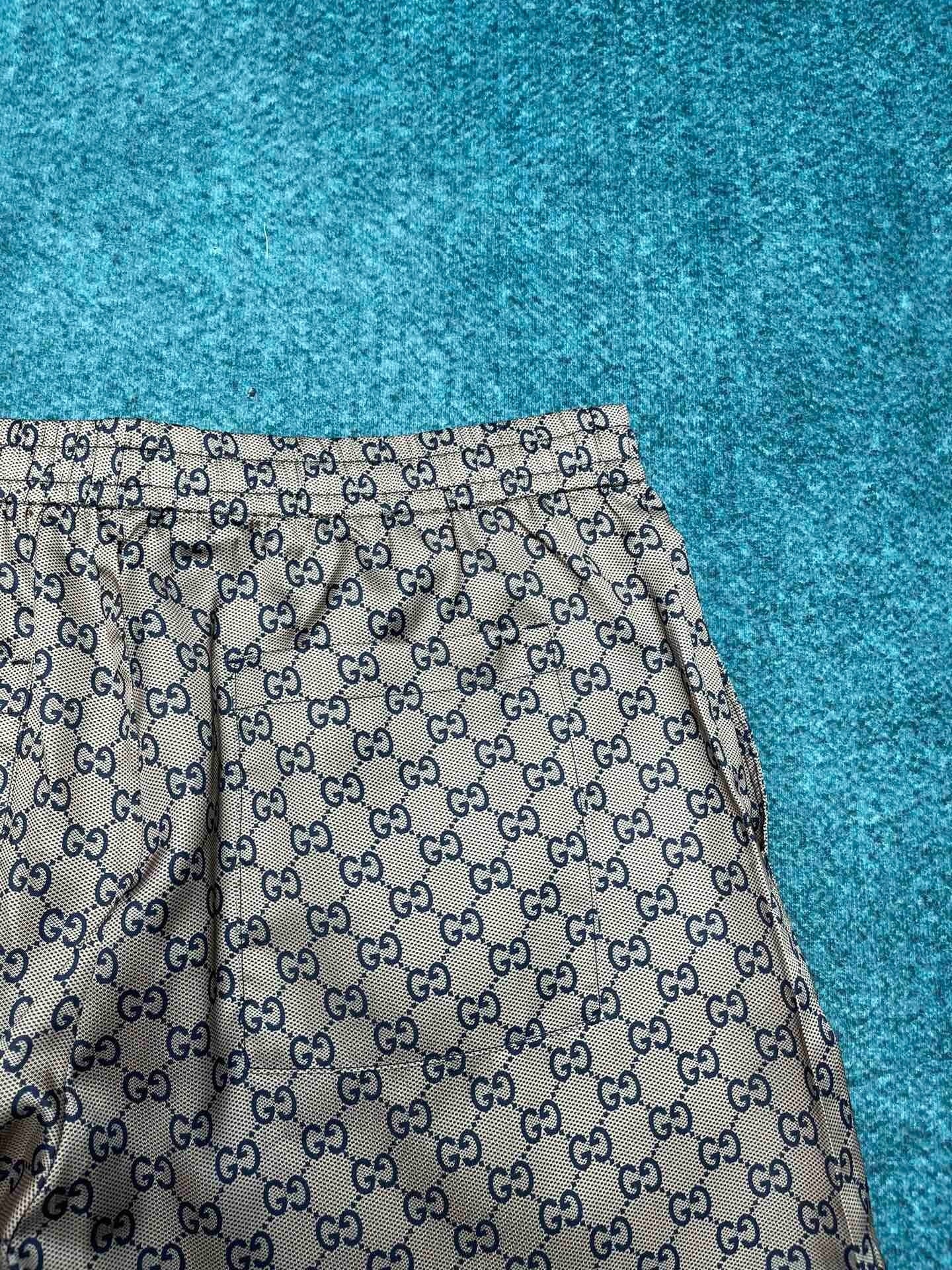 MONOGRAM PRINT SILK-STYLE SHIRT & SHORTS SET