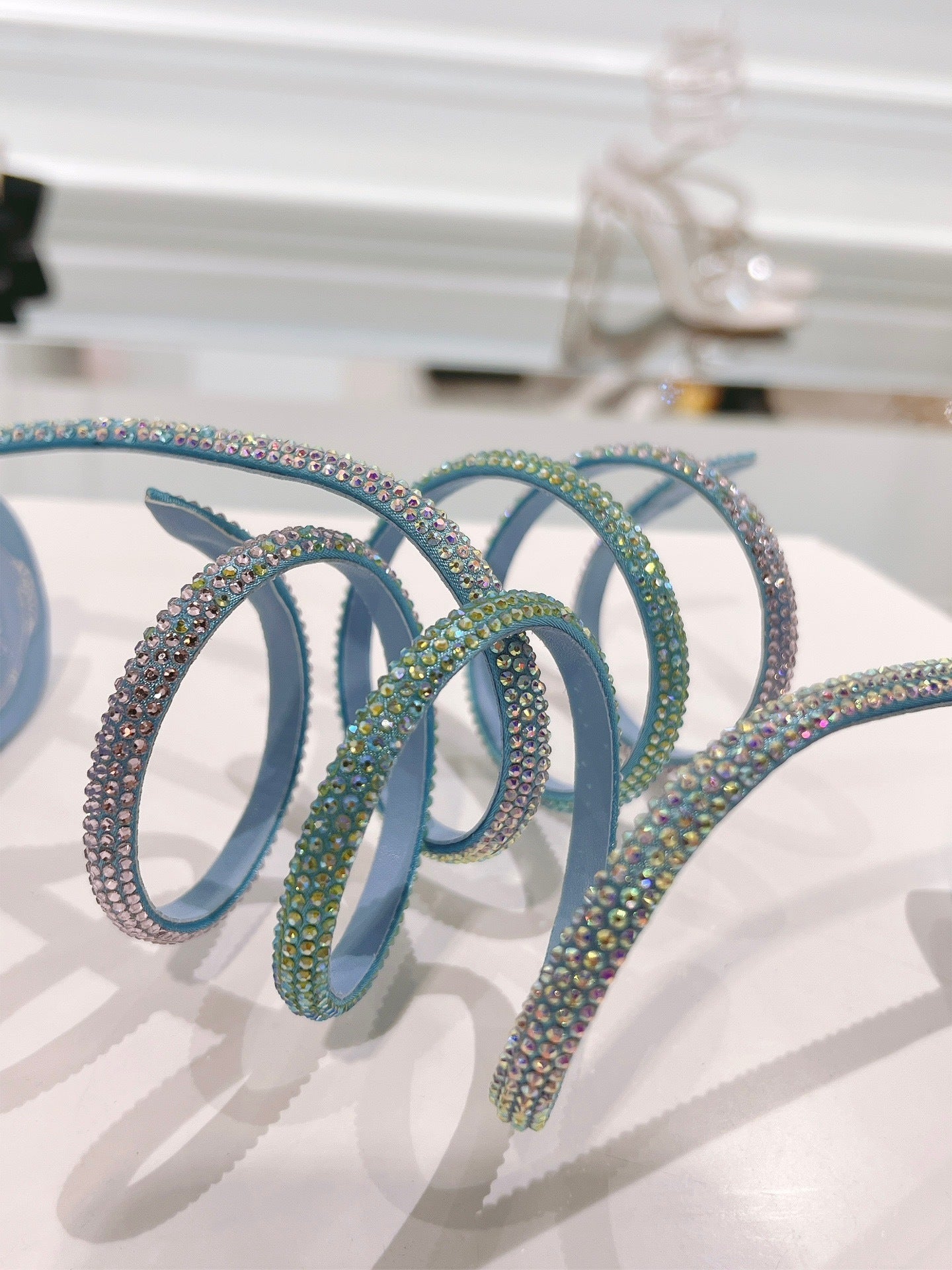 ICE BLUE SPIRAL HEELS