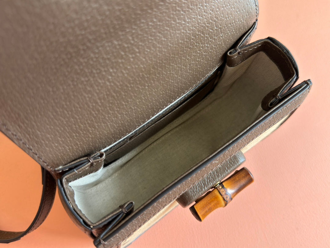 BAMBOO HANDLE MINI MONOGRAM CROSSBODY BAG