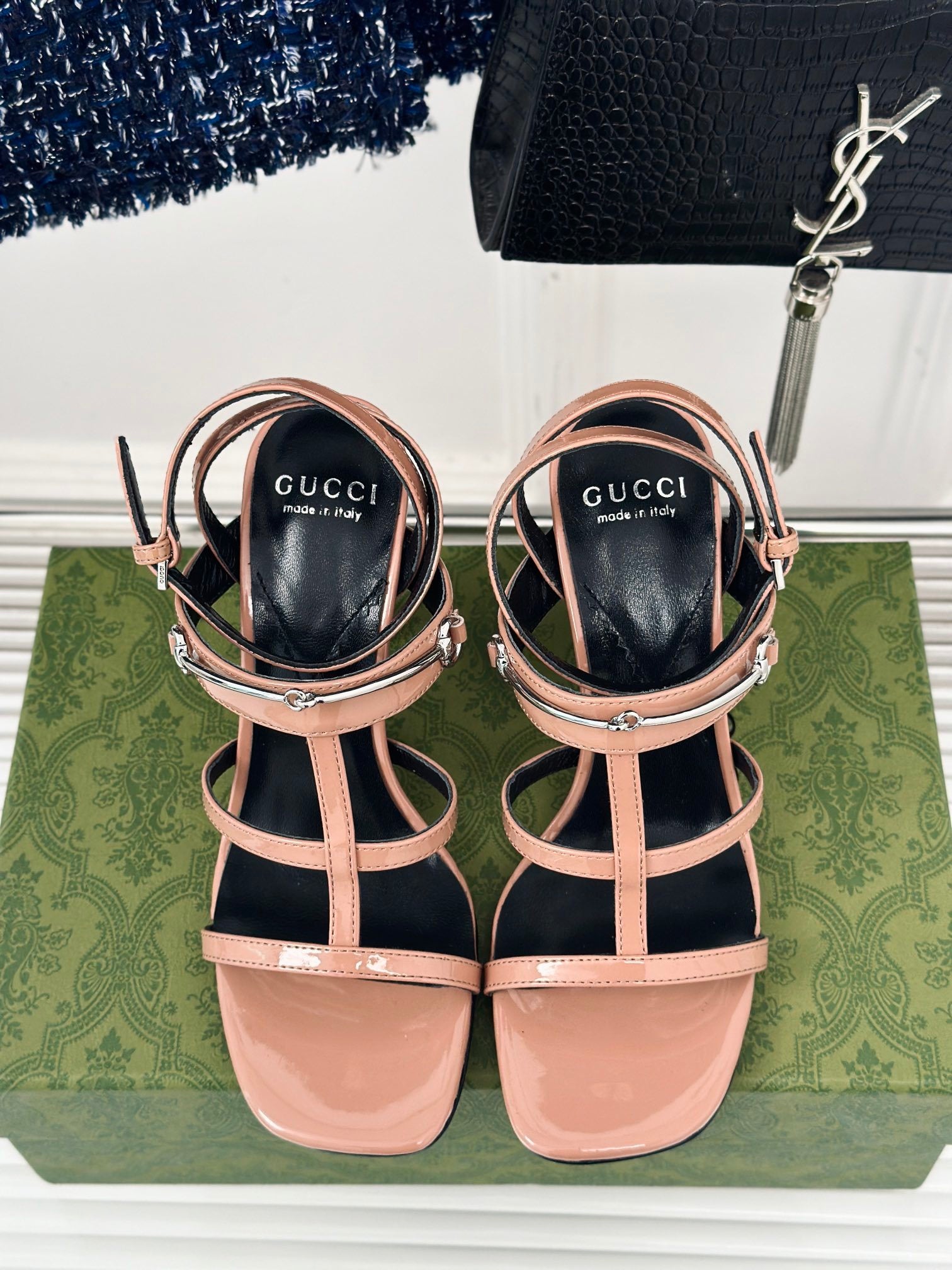 NUDE PATENT STRAPPY HEEL SANDALS WITH ELEGANT SILHOUETTE
