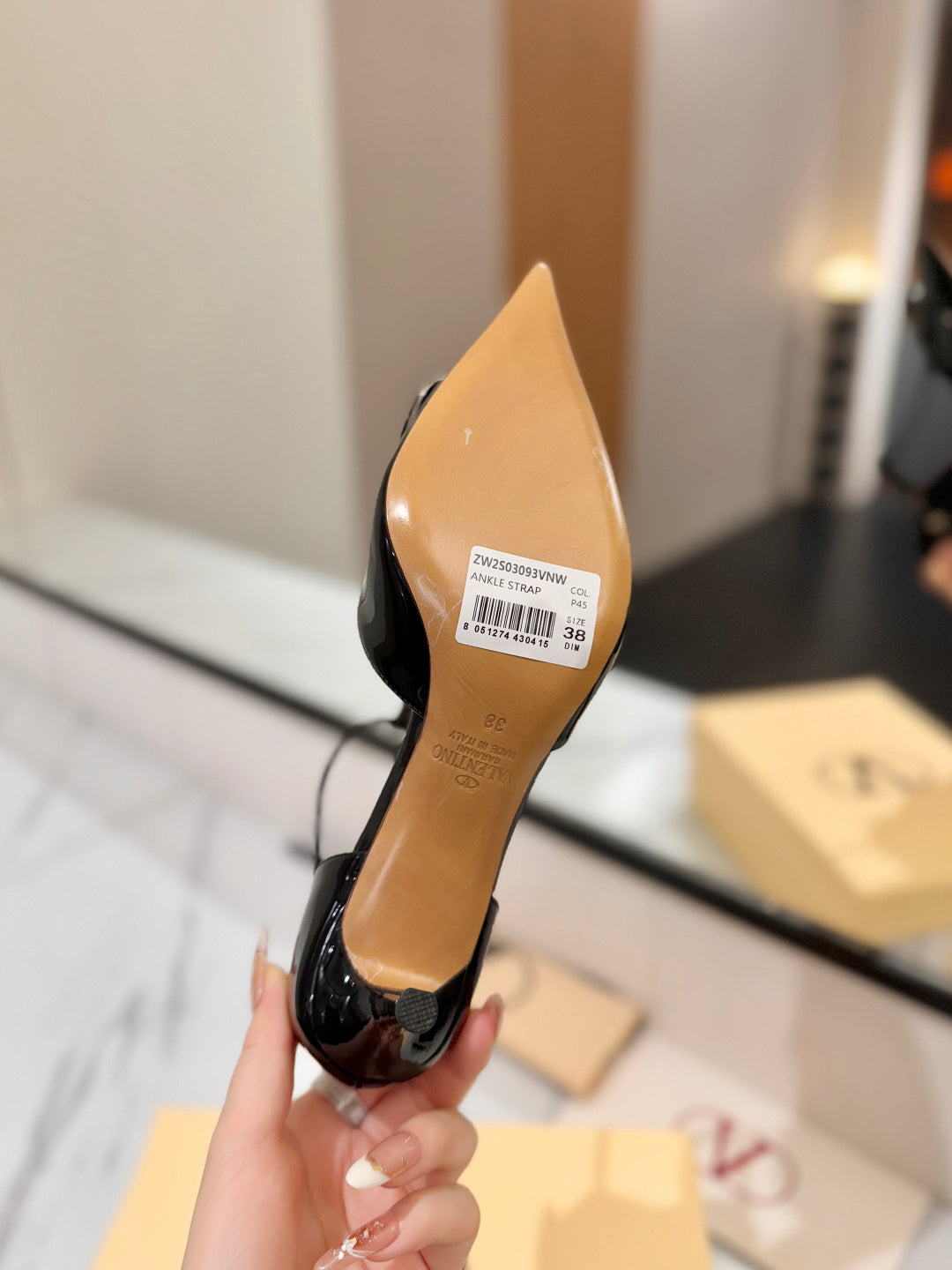PATENT T-STRAP POINTED HEEL PUMPS – BLACK