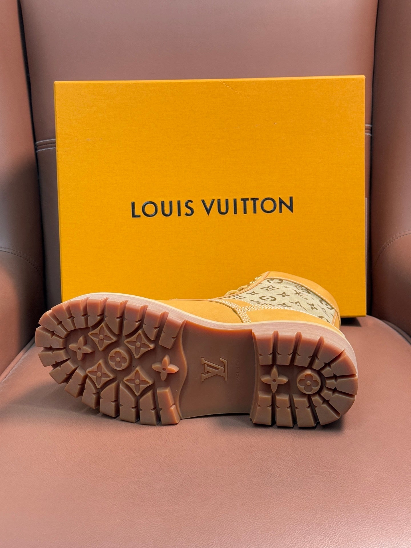 TAN MONOGRAMM CANVAS KAMPFSTIEFEL