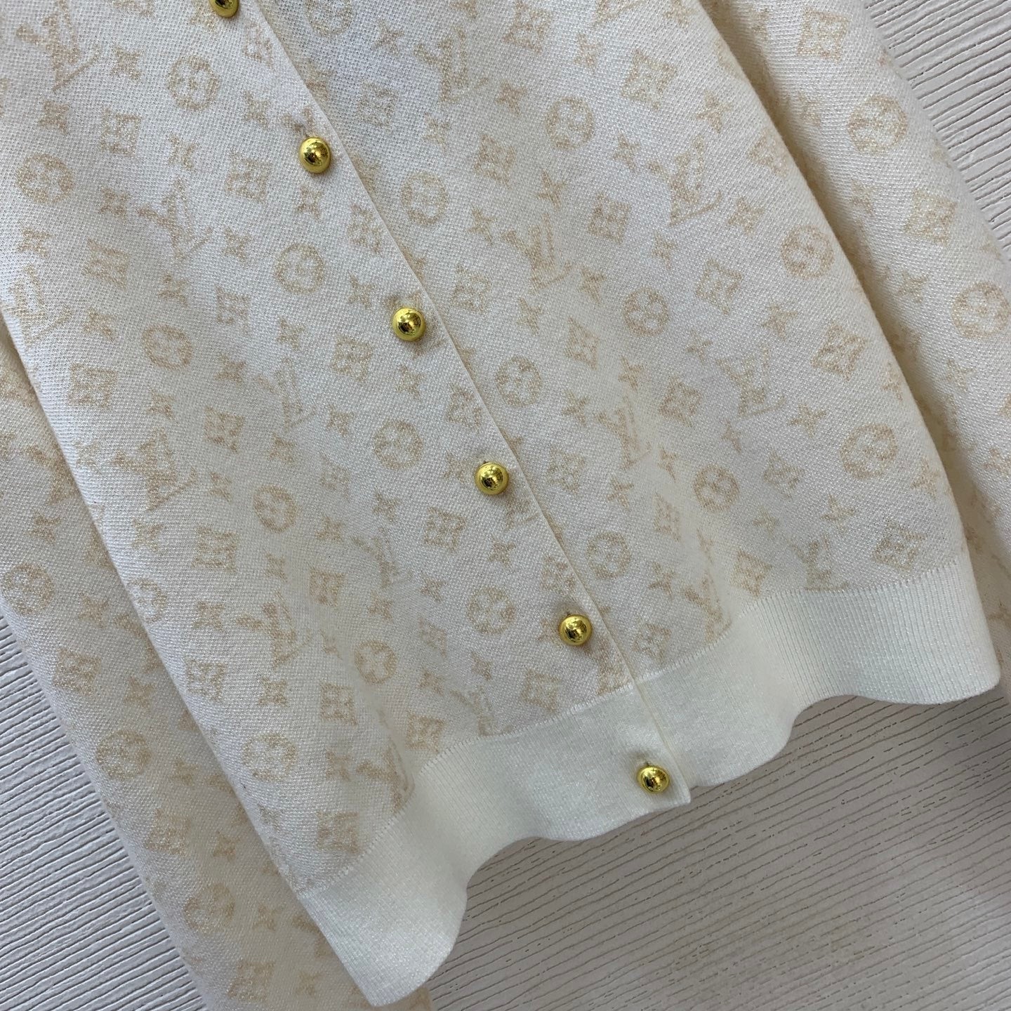 MONOGRAM KNIT BUTTON CARDIGAN