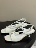PATENT STRAP SLINGBACK SANDALS – IVORY