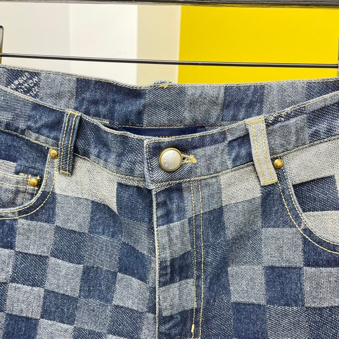 PIXEL CHECK DENIM SET