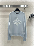 EMBOSSED GRAPHIC CREWNECK KNIT SWEATER