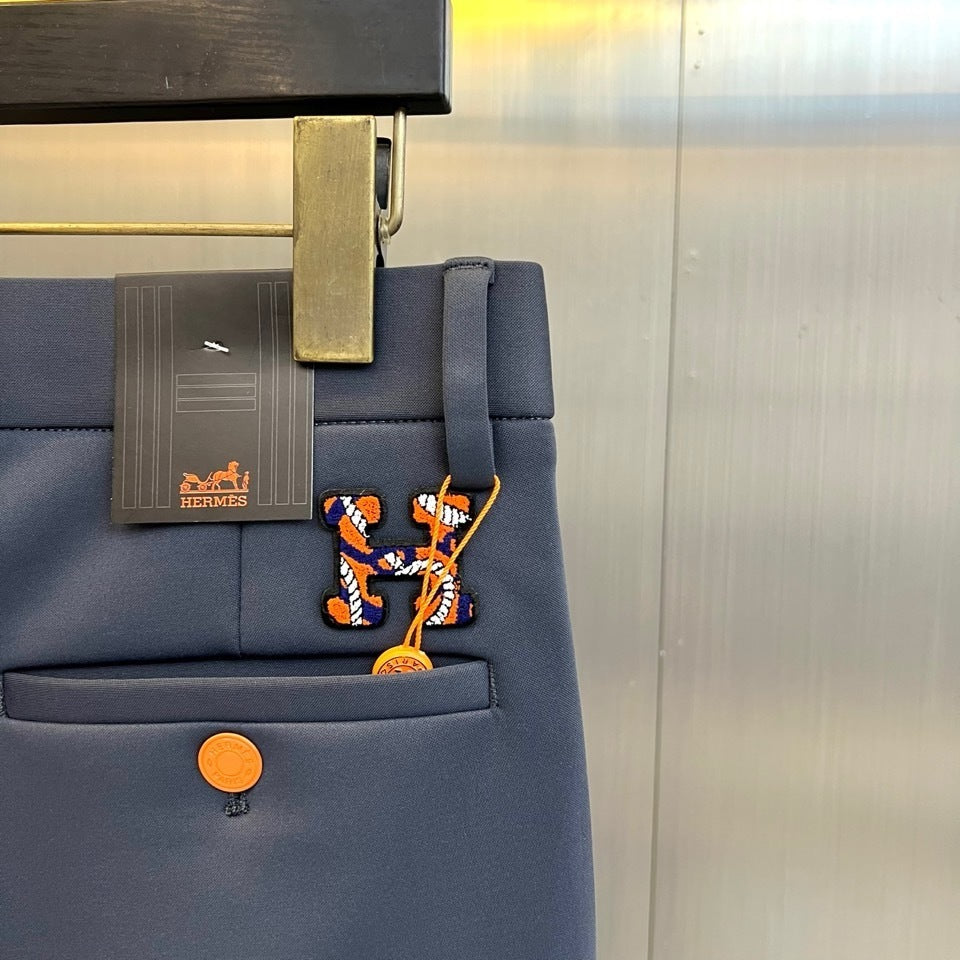 SLIM FIT NAVY TAILORED TROUSERS