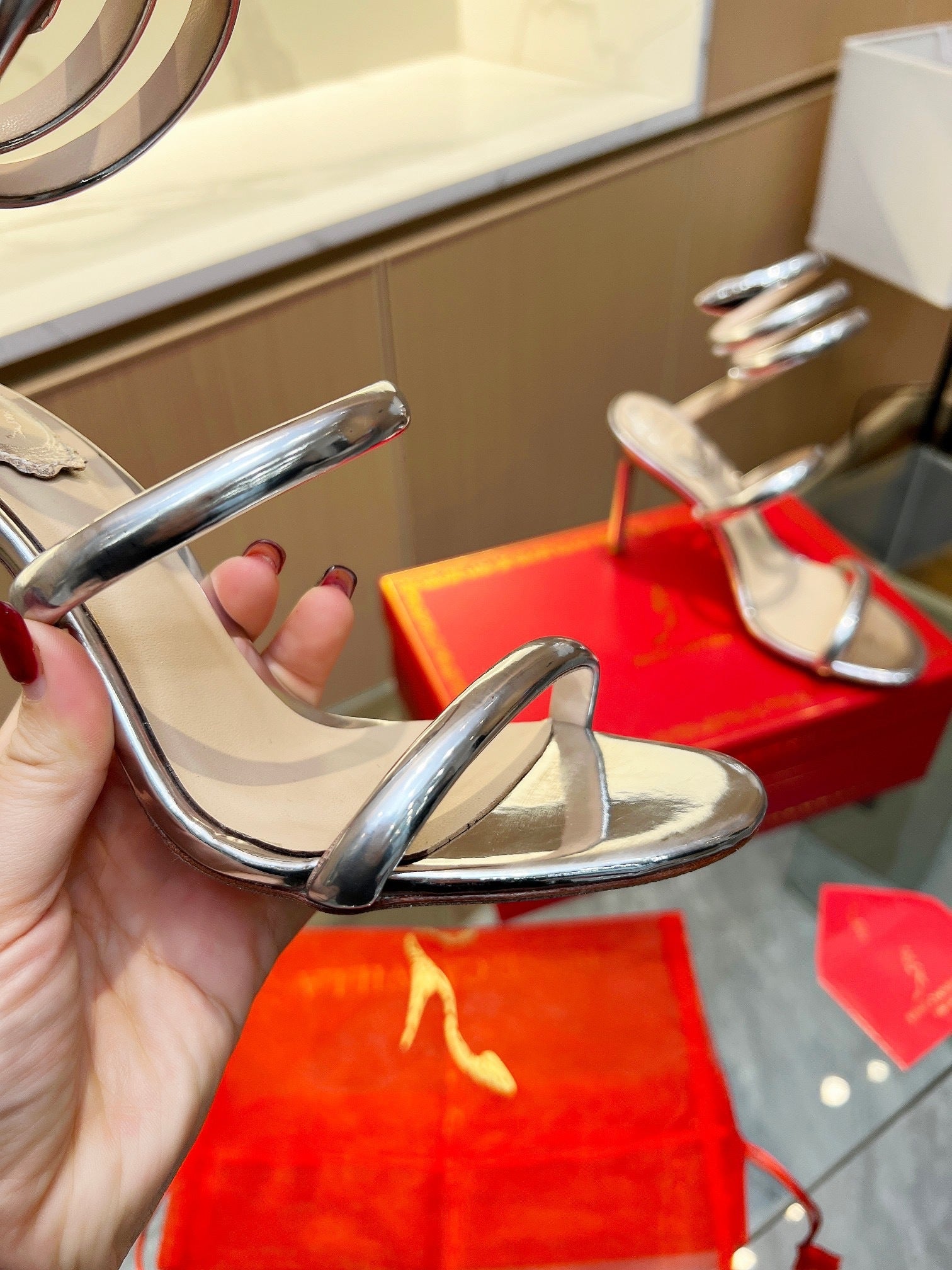 CHROME SPIRAL HEELS