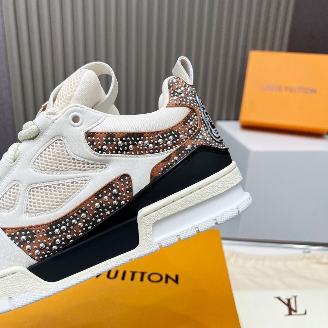 WHITE MESH PLATFORM SNEAKERS WITH LOGO DETAILS