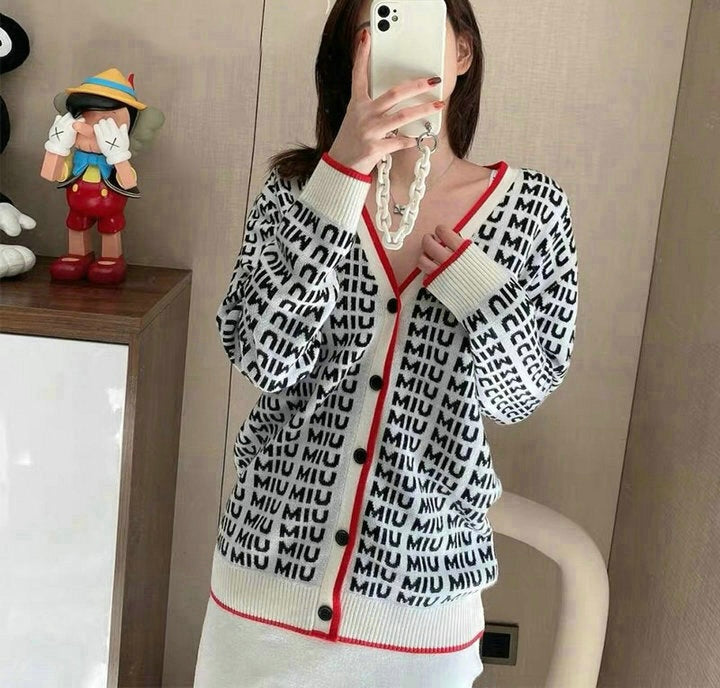 LOGO PRINT KNIT CARDIGAN