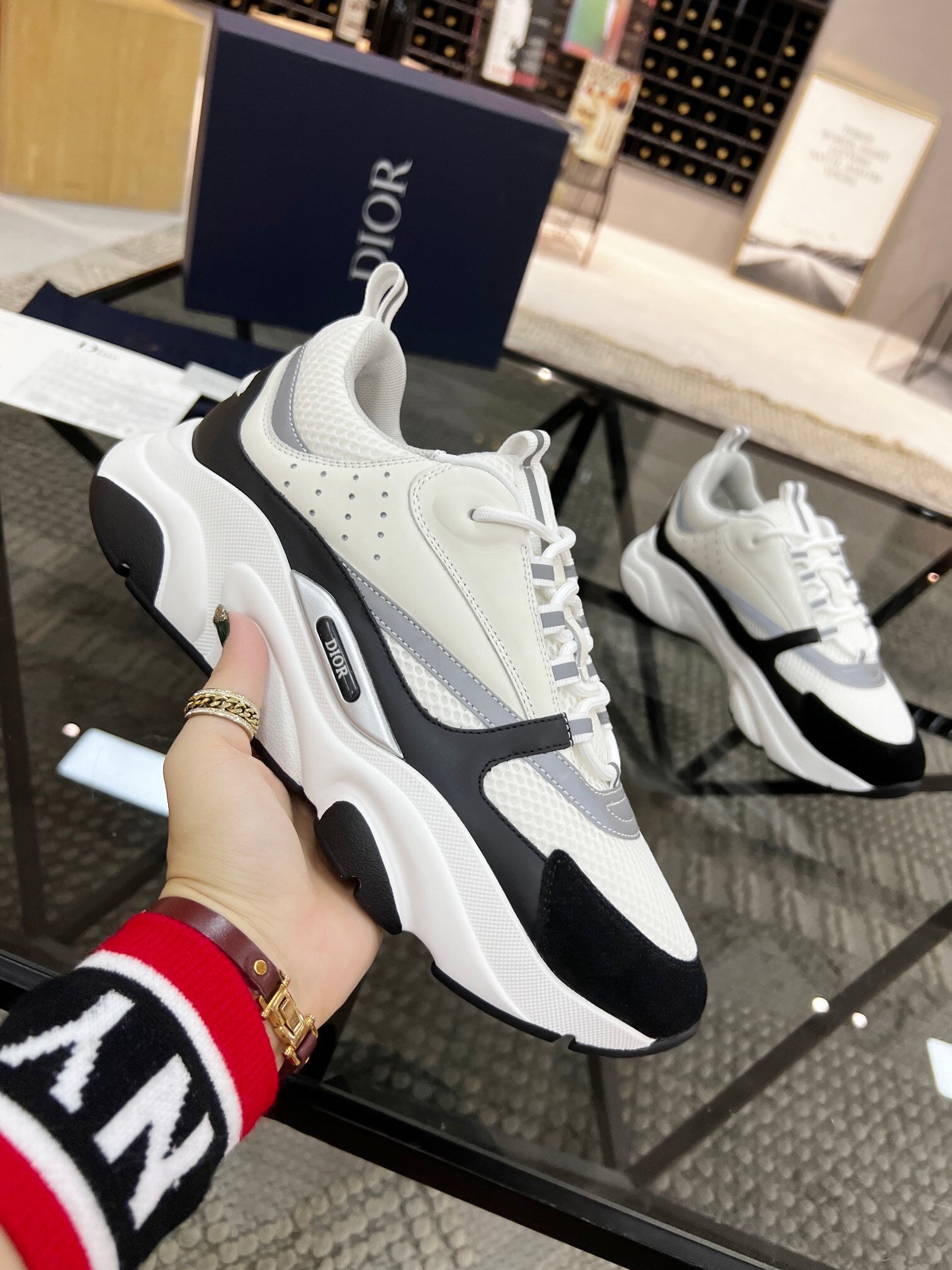 MONOCHROME CHUNKY TRAINER SNEAKERS