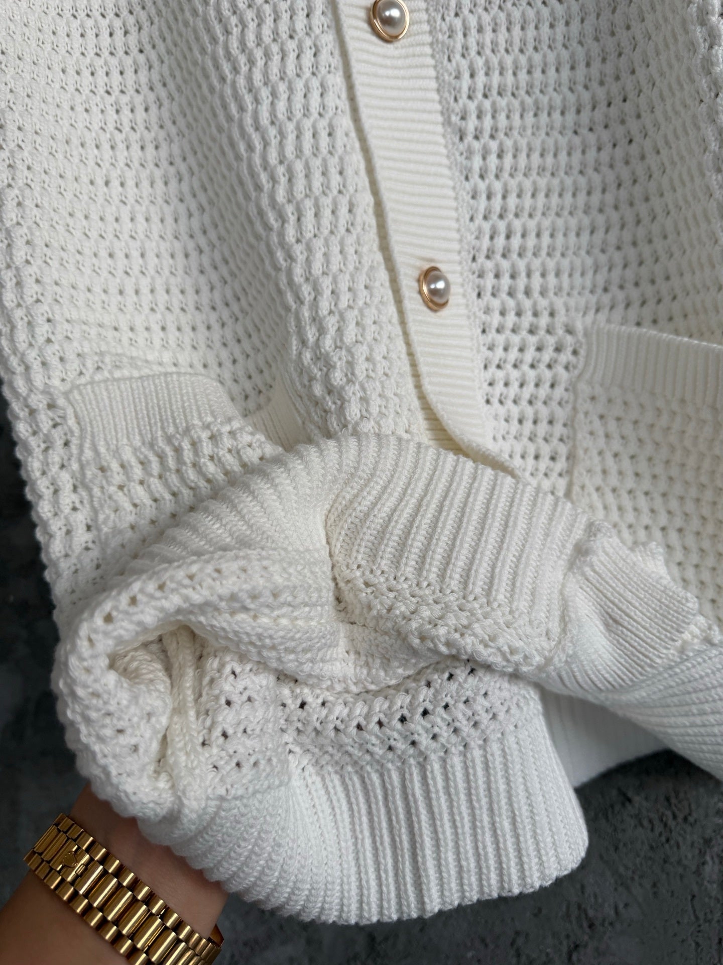 MULTICOLOR STRIPE CROCHET KNIT SET