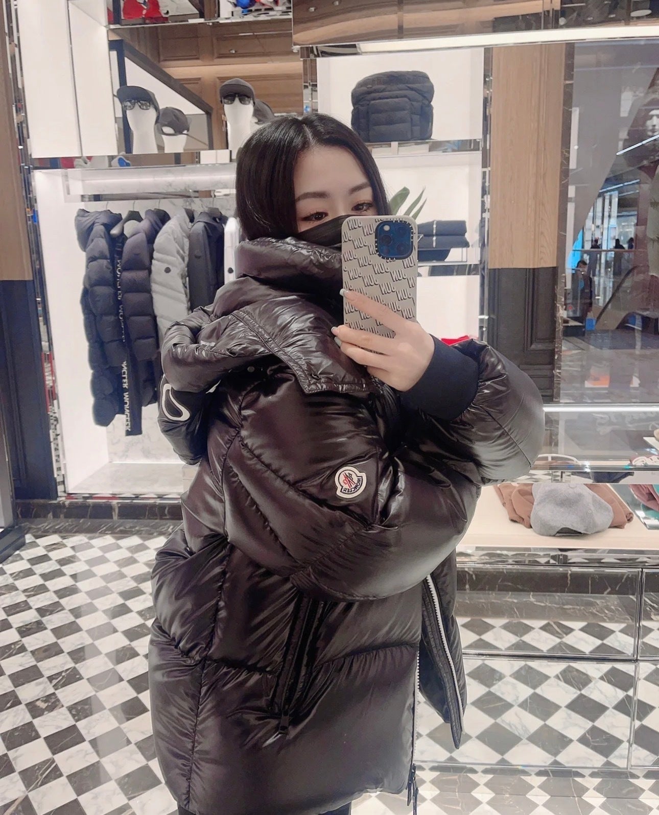 LOGO HOODED QUILTED PUFFER JACKET