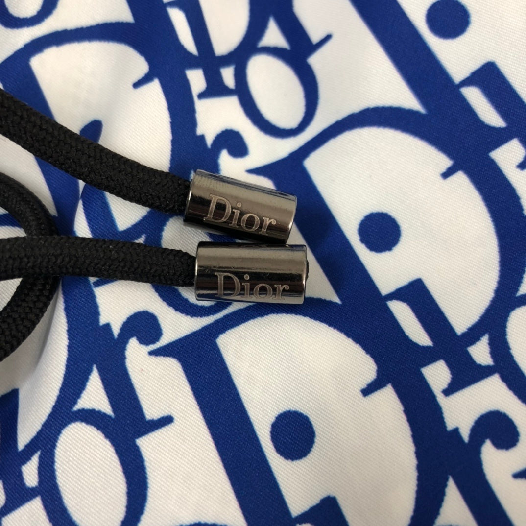 MONOGRAM SWIM SHORTS – WHITE & BLUE