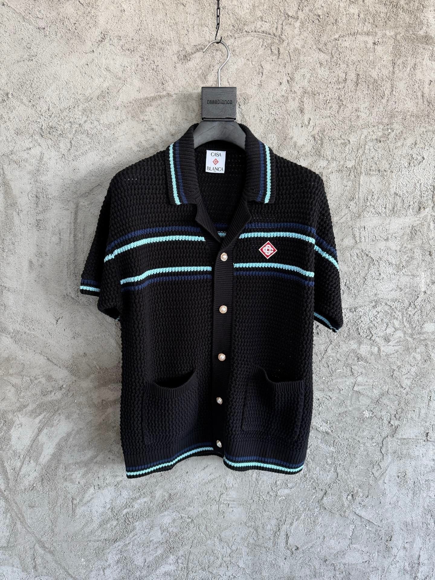 STRIPED TEXTURED KNIT SHORT SET