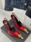 RED PATENT SLINGBACK HEELS