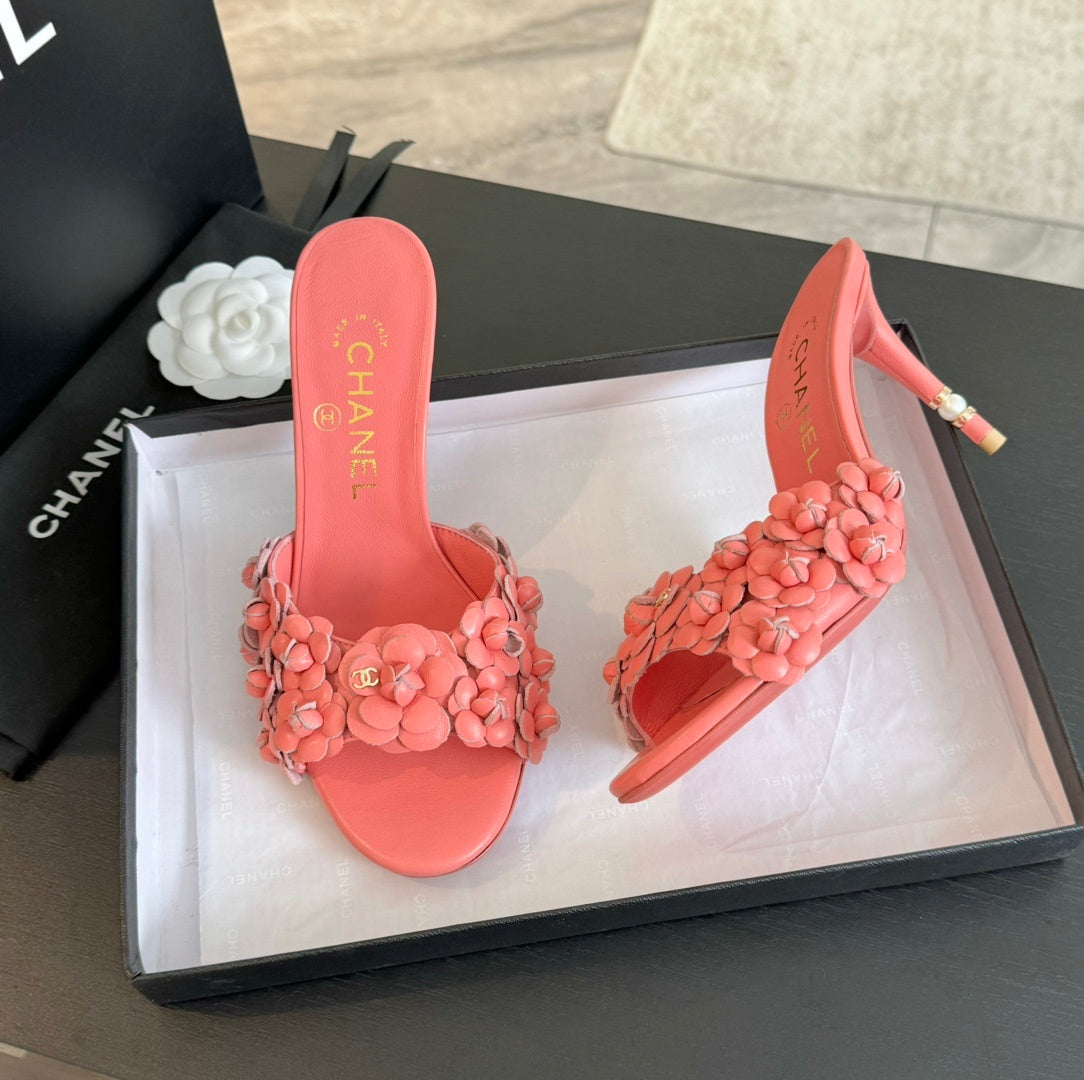 PINK FLORAL HEELS