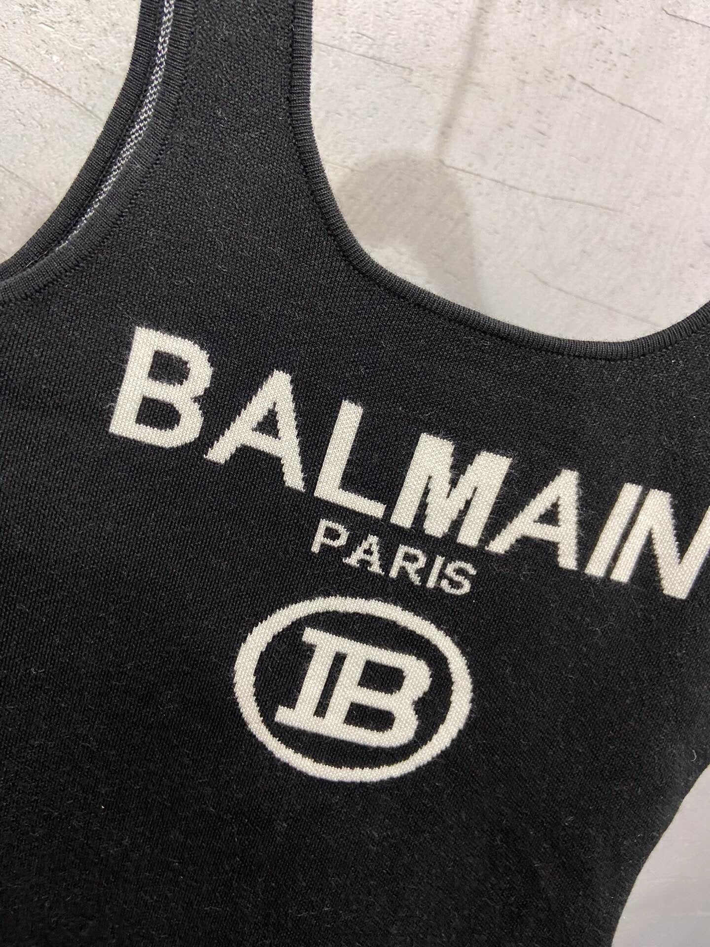 BLACK LOGO KNIT BODYSUIT